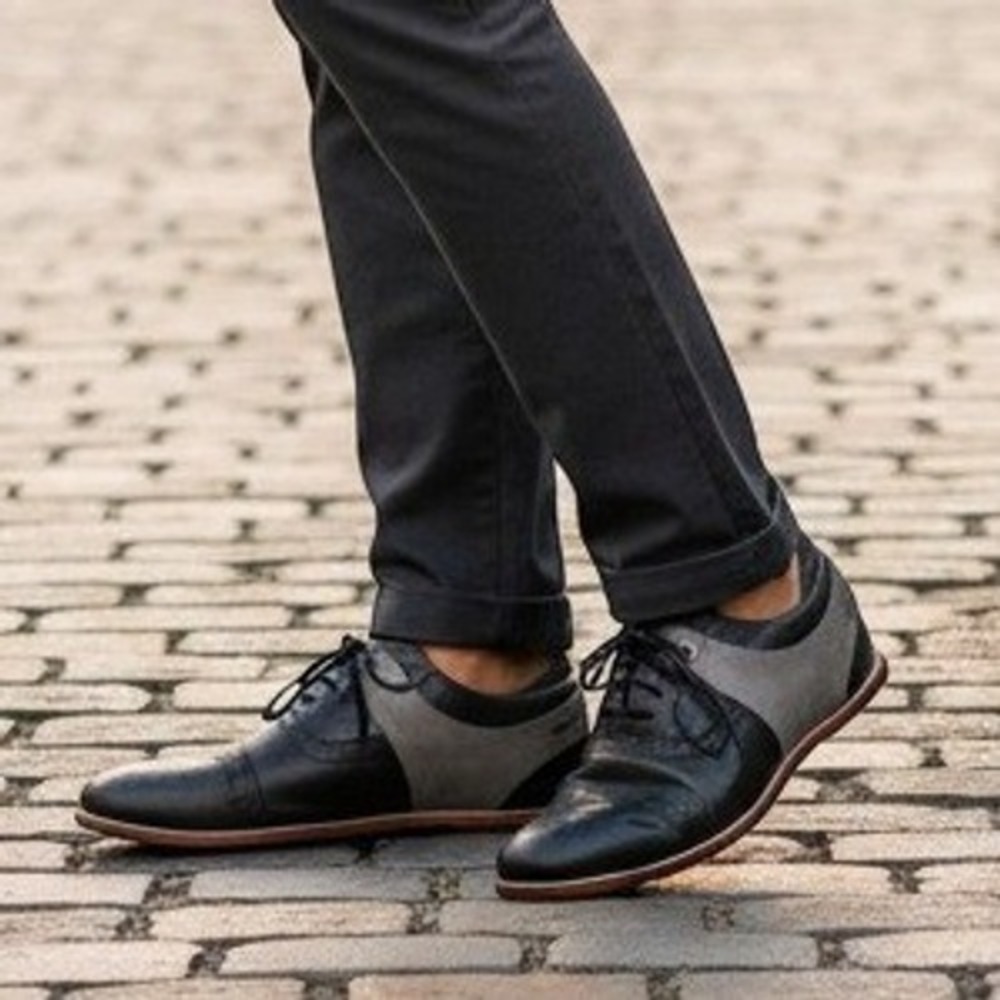 Tsubo Wexler II Mens Oxford Shoes Size 12 Formal Walking Black Grey Leather